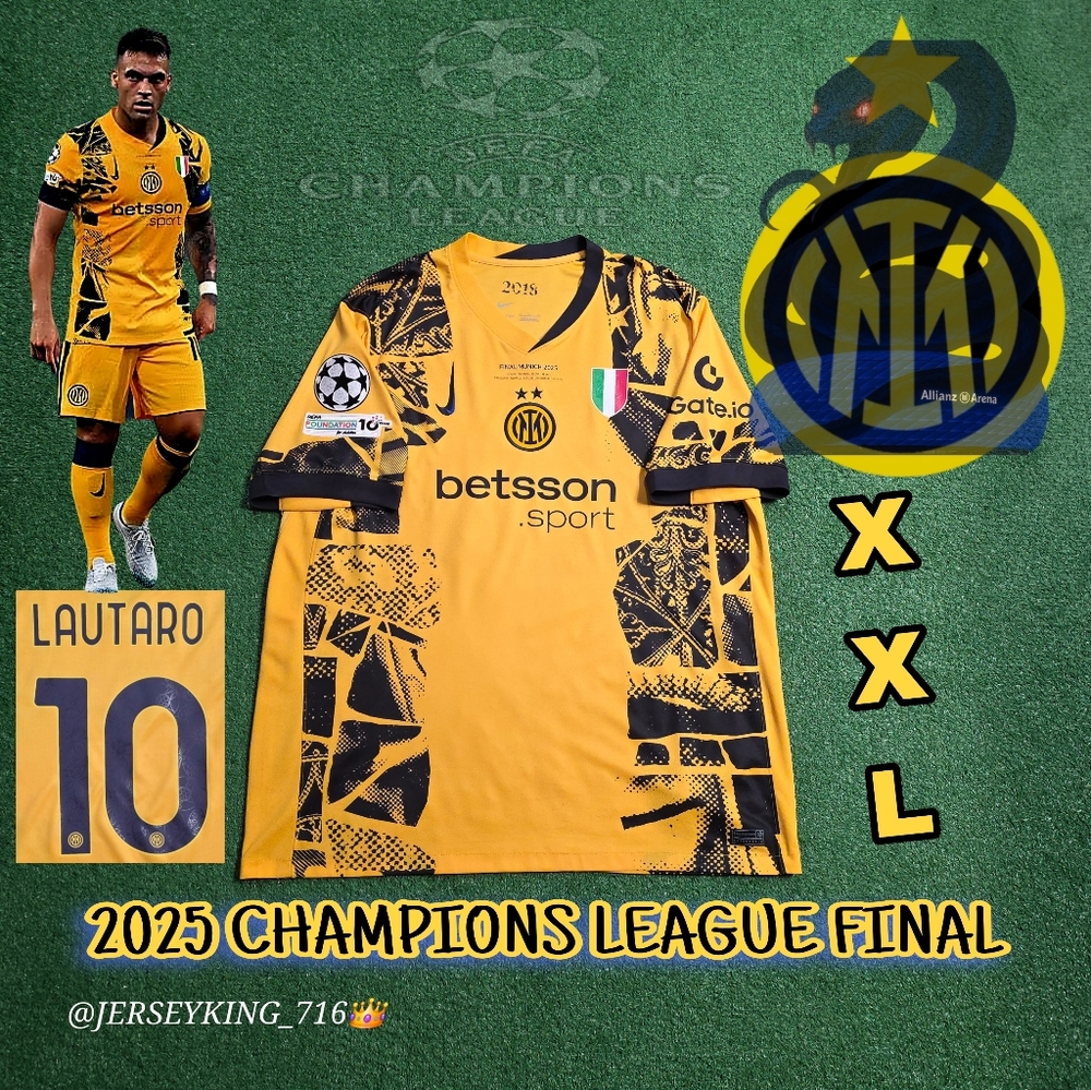 Nike Inter Milan Lautaro Martinez #10 2025 Champions League Final Jersey Rare